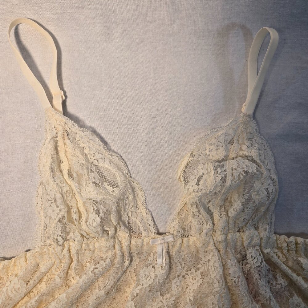 VICTORIA'S SECRET Y2K Fairy Lacy Sheer Ivory Babydoll Top Size M Never Worn! - Picture 13 of 16